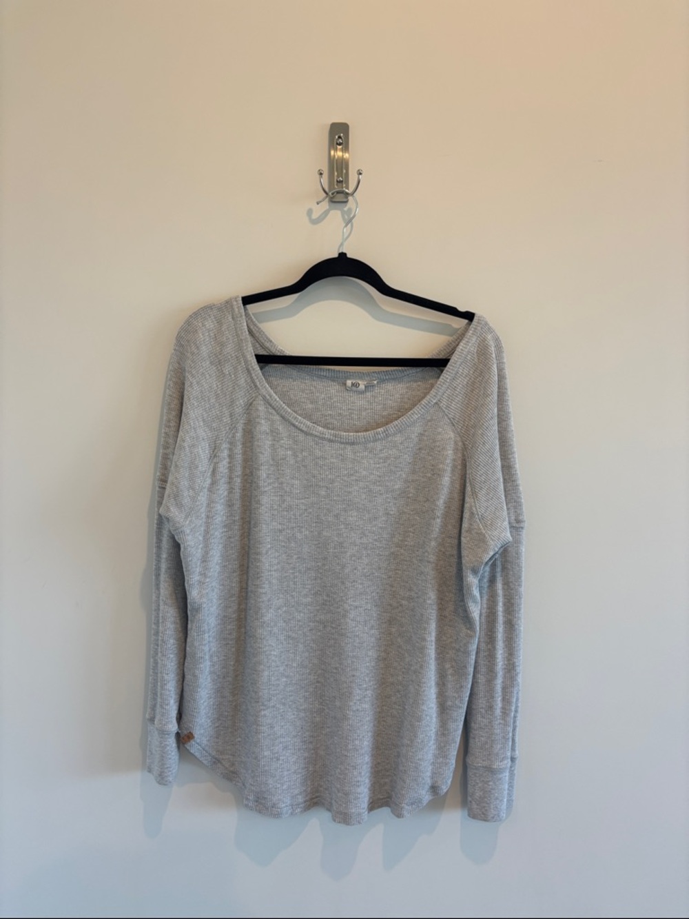 Tentree Light Gray Long Sleeve Waffle Knit Tee